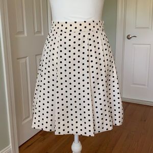 J Crew Cream Polka Dot Flare Skirt